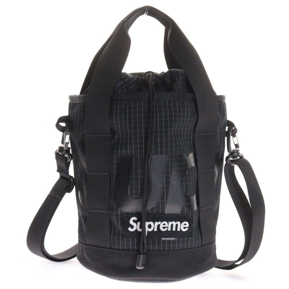 Supreme ブラック チェック柄 ショルダーバッグ SUPREME (シュプリーム) 24SS Cinch Bag チェックステッチロゴプリント