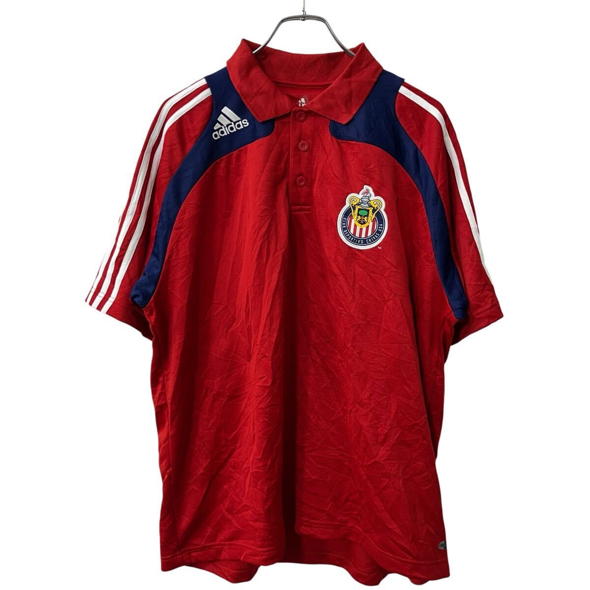 adidas 半袖 ポロシャツ L～ レッド アディダス サッカー