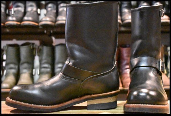 【10D 美品 08年】レッドウィング 2268 エンジニア 黒 ブラッククローム スチールトゥ ブーツ redwing HOPESMORE【FA252】