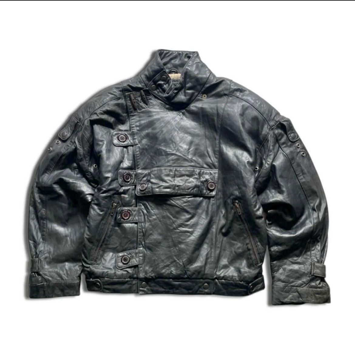 80s 90s レザージャケット ライダース モーターサイクルジャケット 変形