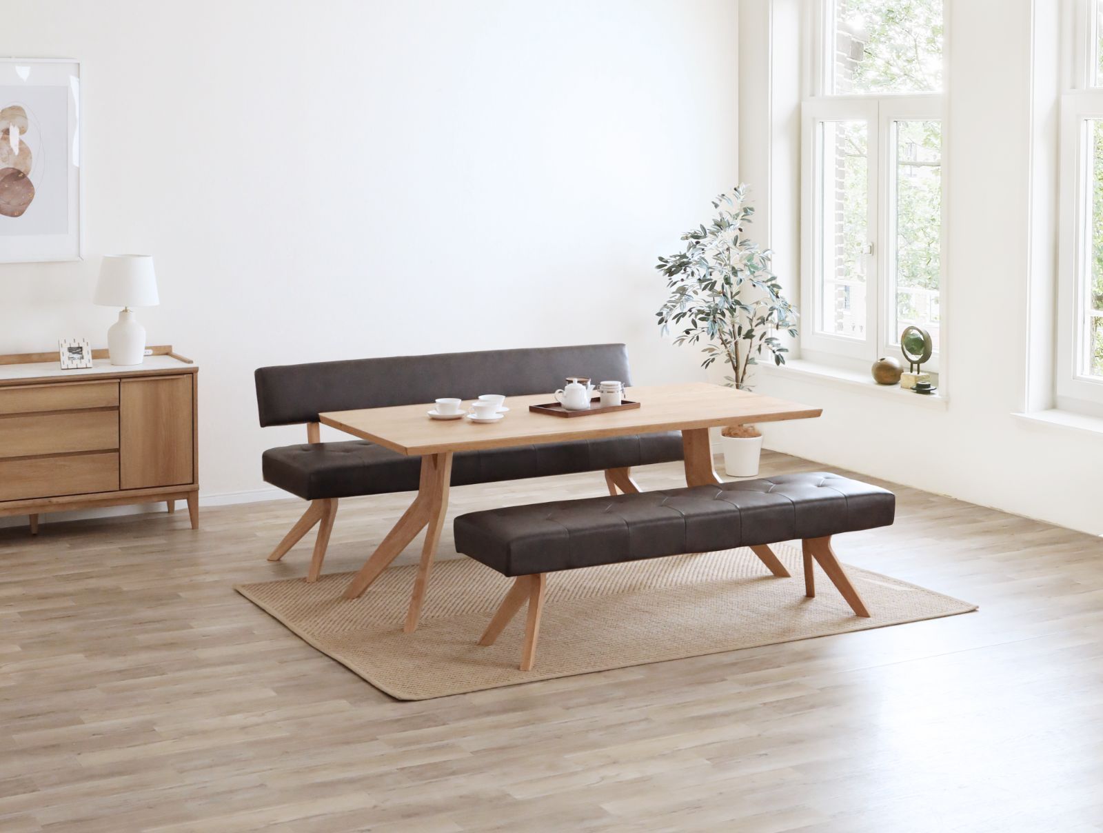 シギヤマ家具 LD セット ダイニングセット 150cm レブル 3点