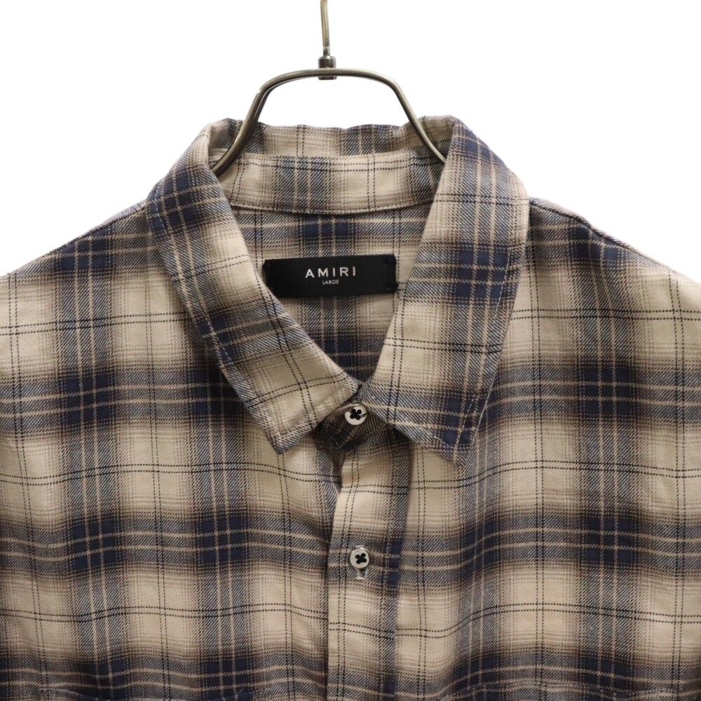 AMIRI (アミリ) CUT OFF FLANNEL CHECK SHIRT カットオフ ヘム 