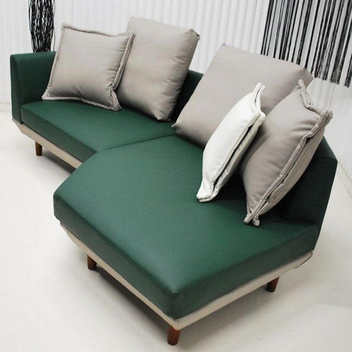 アウトレット 現品限り 一部 大 ラグジュアリーモダン アシンメトリーデザイン カウチソファーセット ツートン