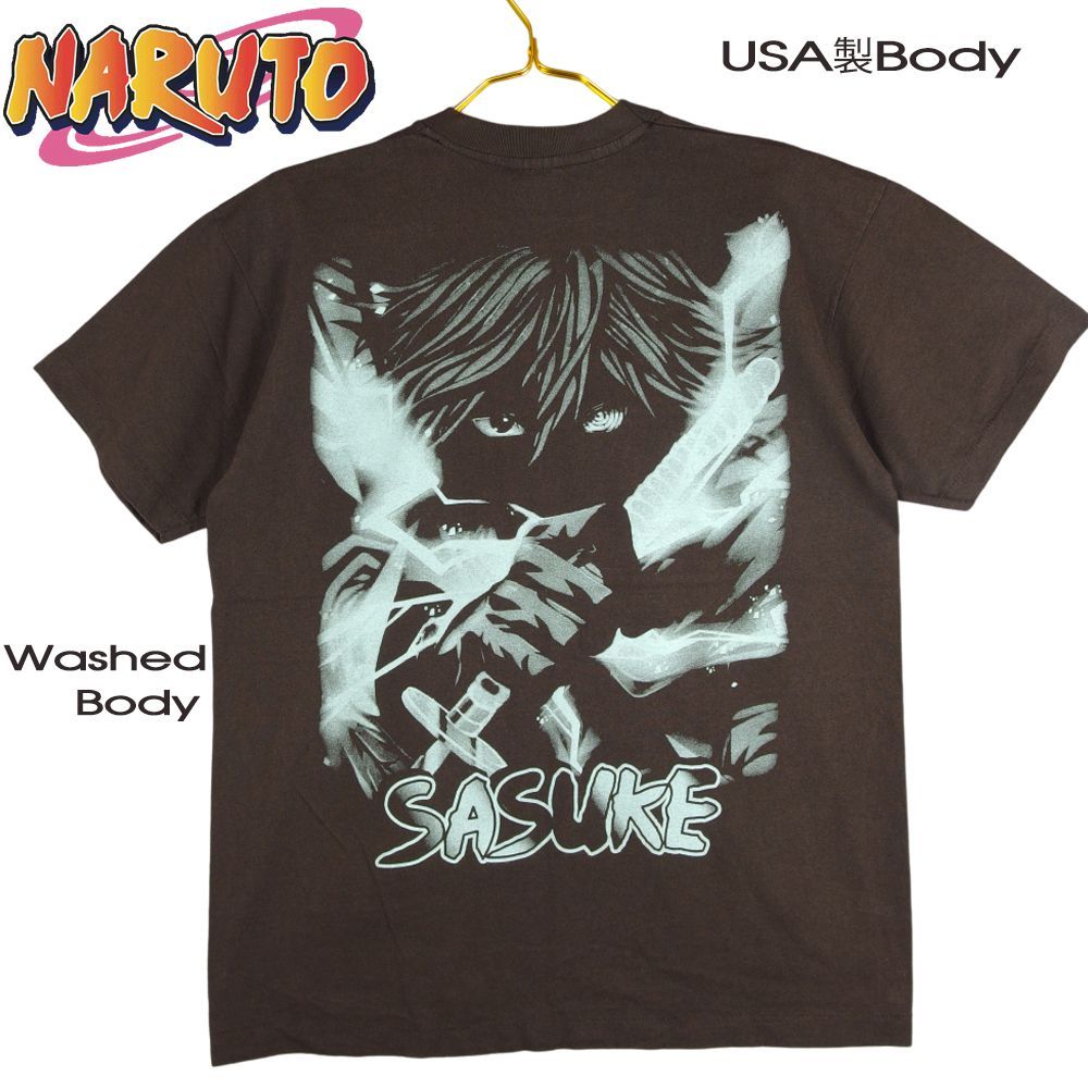 142 NARUTO Tシャツ ナルト アニメ ダークチャコール XLサイズ 美品 逆