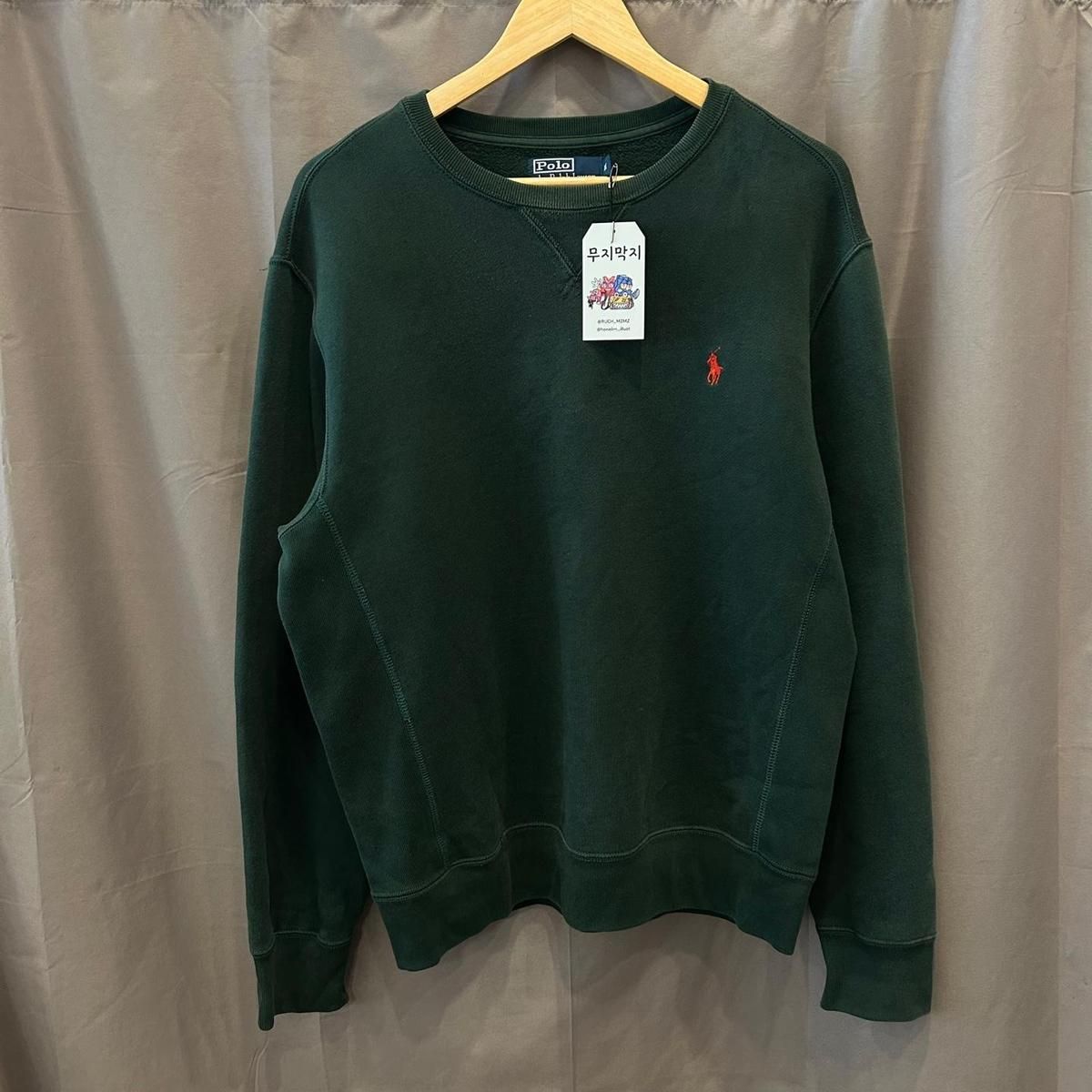 【雷市場（ポンジャン）商品韓国直送】M ポロ Ralph Lauren(ラルフローレン) 緑 パーカー ロゴ