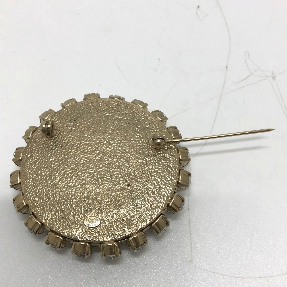 CHANEL ブローチ　ラインストーン シャネル ラインストーン 08P/アクセサリー ブローチ GP ブラック