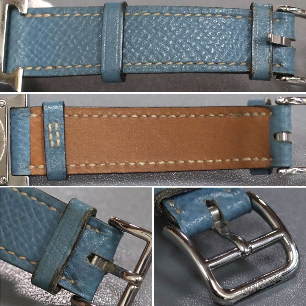 ミンミン　エルメス レザーベルト 青　HH1.210 Hウォッチ　pm ミンミン様専用 エルメス レザーベルト 青 HH1.210 Hウォッチ pm