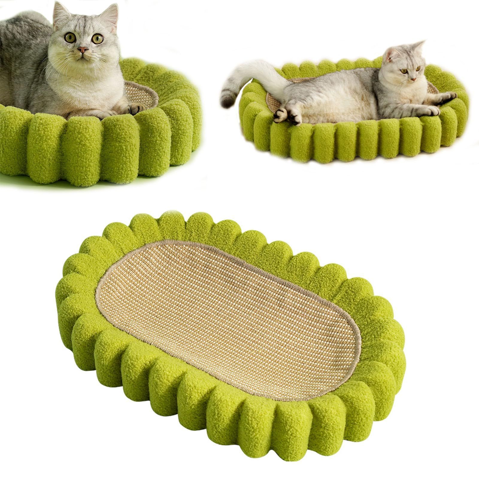 滑り止め 猫ベッド 猫ソファー 天然サイザル麻 家具破壊防止 猫用爪とぎ 運動不足改善 耐久性 ストレス解消 猫用爪とぎマット ネコの爪とぎ 研ぎ 猫おもちゃ 爪 ペット用品65x42x9cm 猫 (タイ
