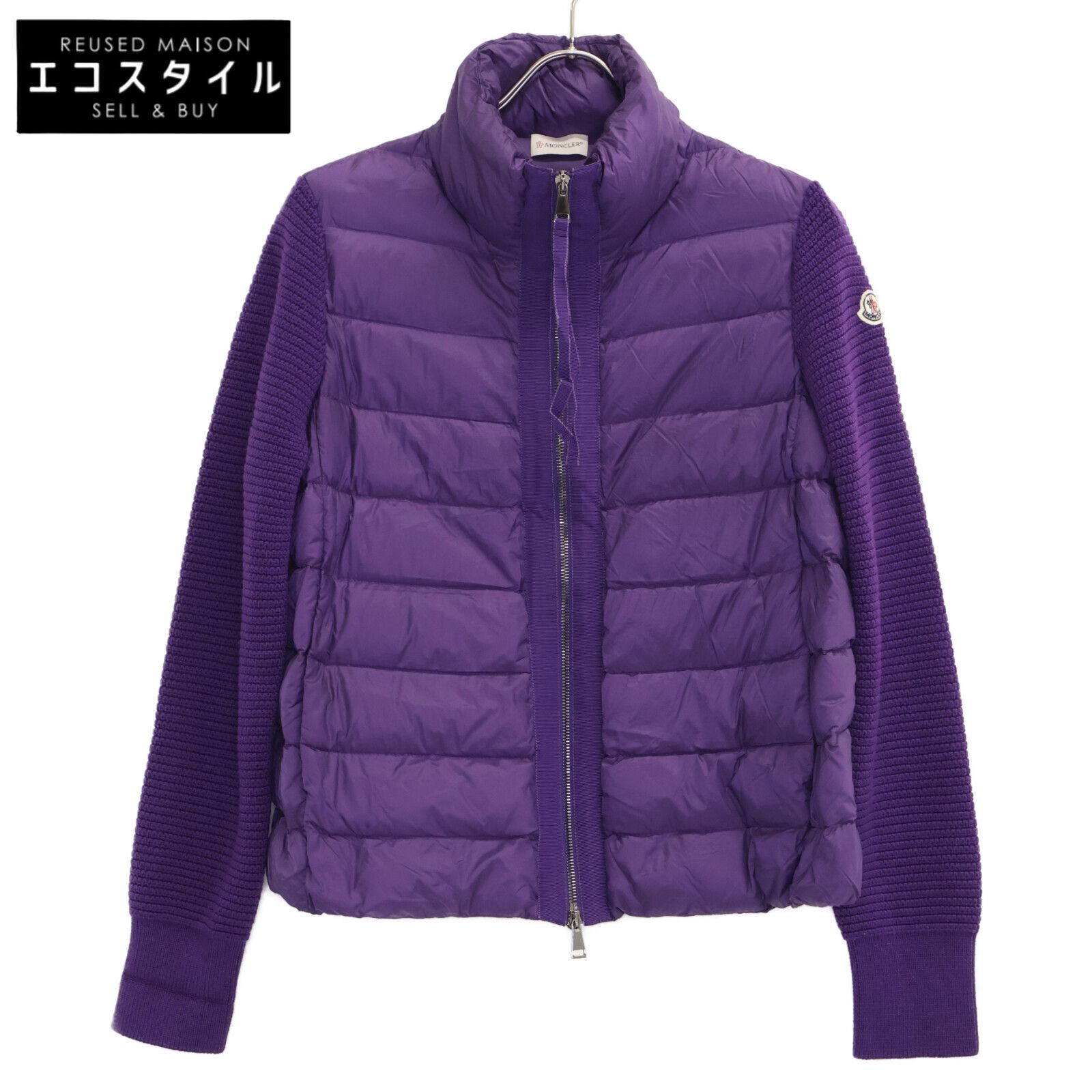 MONCLER モンクレール E20939455700 MAGLIONE TRICOT CARDIGAN ニット切替 ダウン M