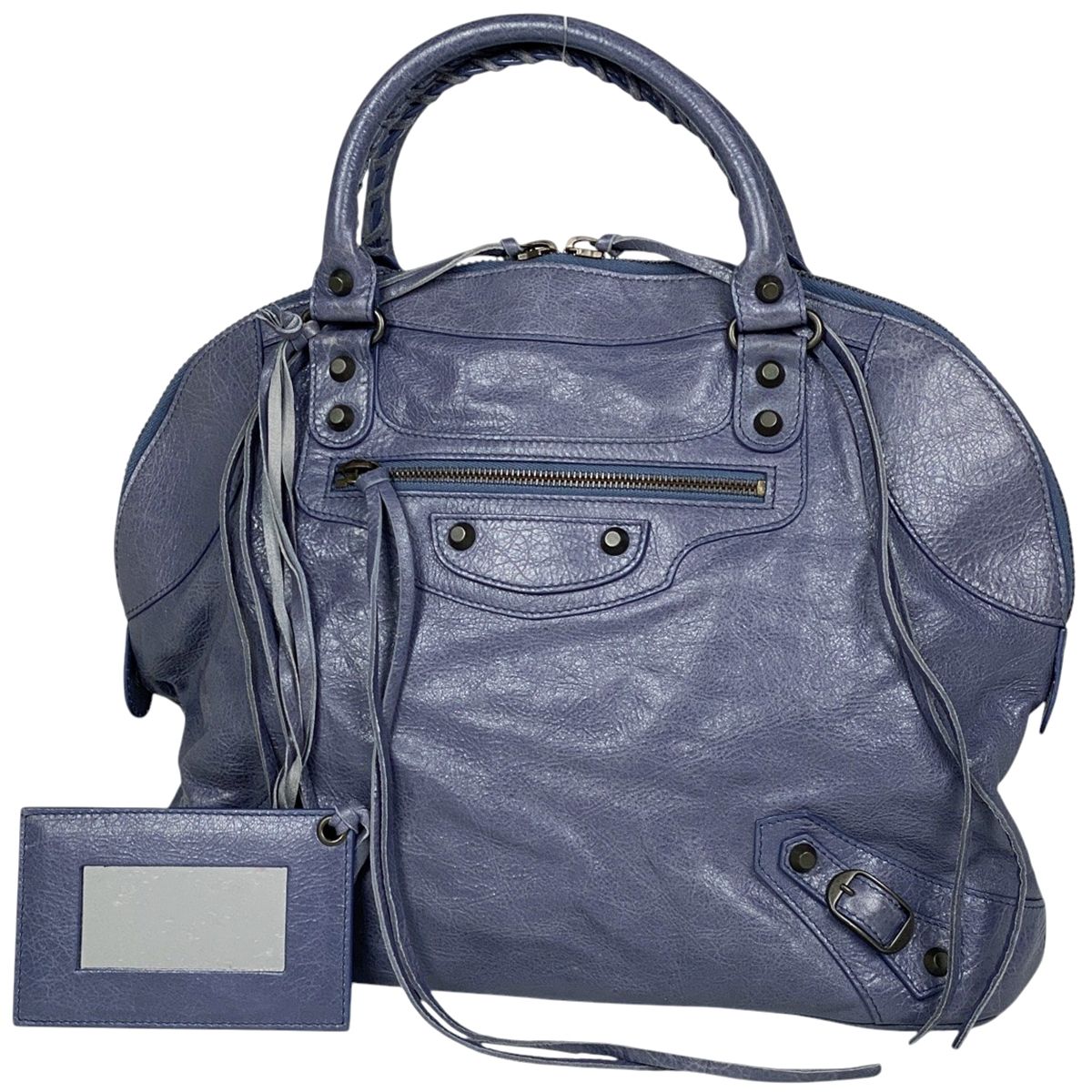 BALENCIAGA ダークブルー ハンドバッグ BALENCIAGA - 良品 BALENCIAGA バレンシアガ ジャイアント