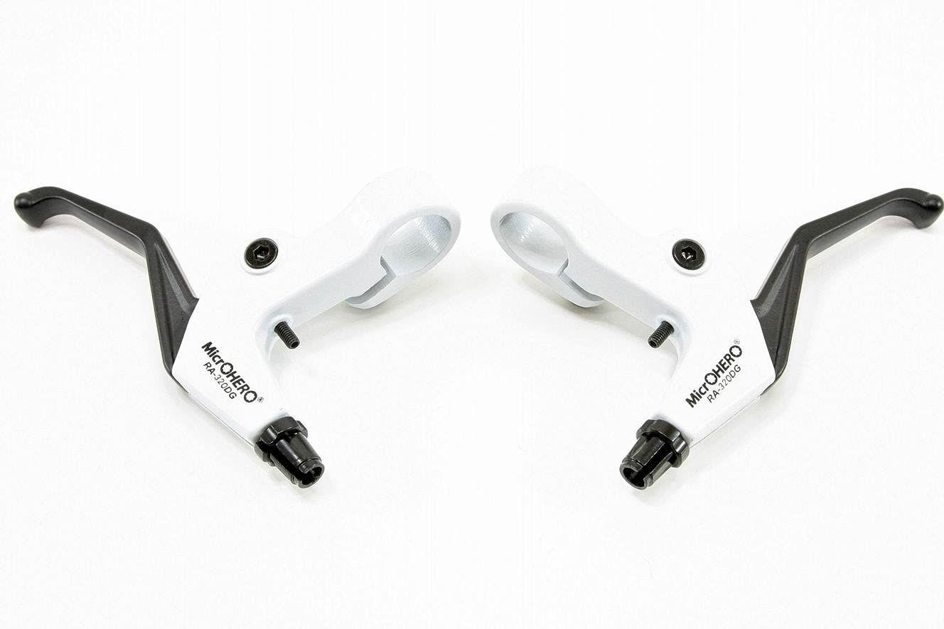 【数量限定】ディスクブレーキ用 自転車 V-ブレーキ ブレーキレバー アルミ合金 RA-320DG 軽量180g 2.5フィンガー コンパクト設計 高剛性 左右セット MicrOHERO ママチャリにもどうぞ！