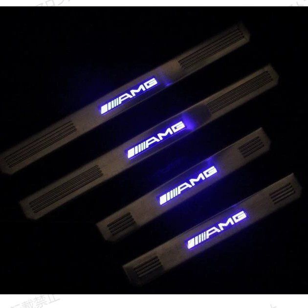 |メルセデス ベンツ AMG W210 W211 LED ライト付きドアシルプレート 迎賓ステップ | 4P