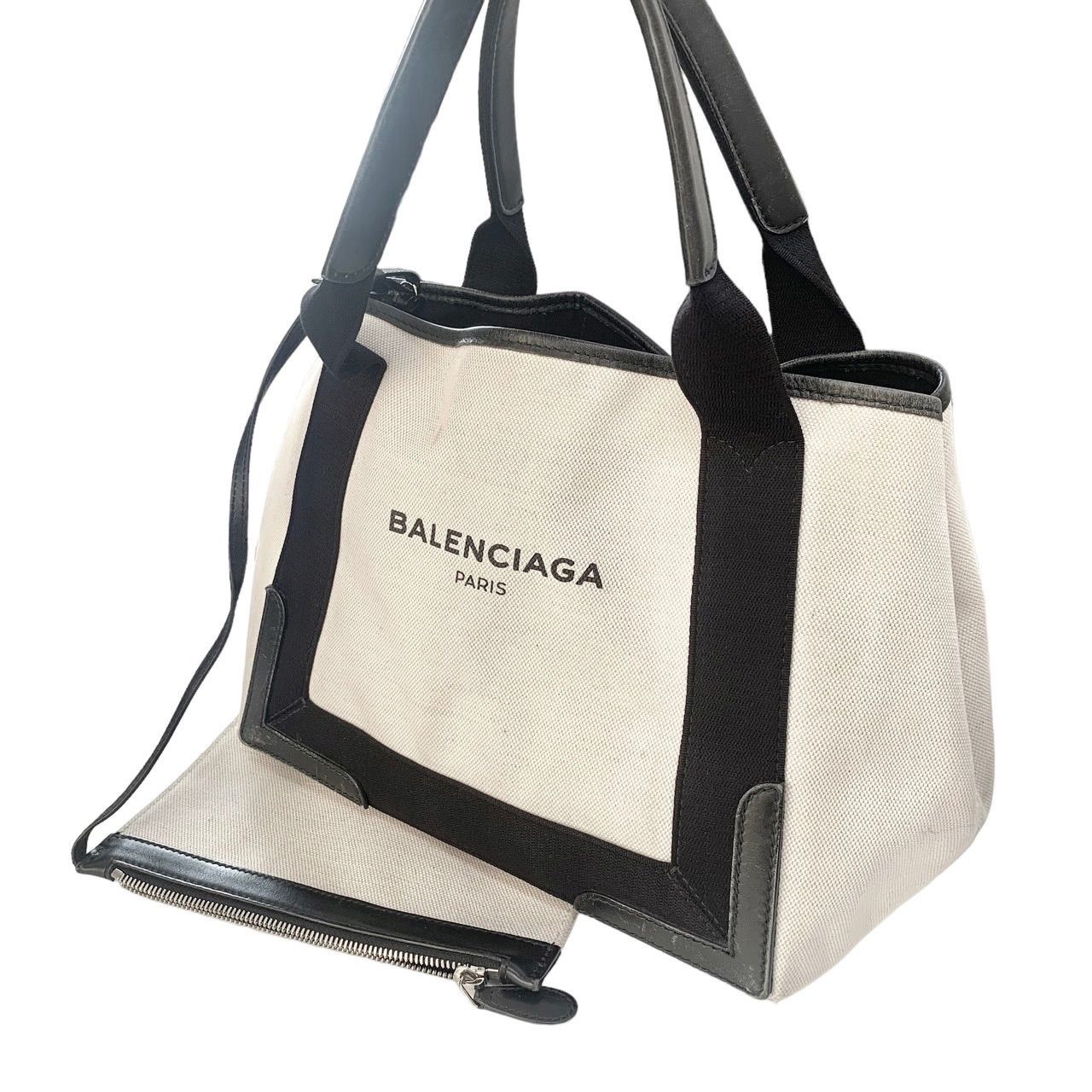 きれいです⭐️BALENCIAGA】 バレンシアガ ネイビーカバスS トート  