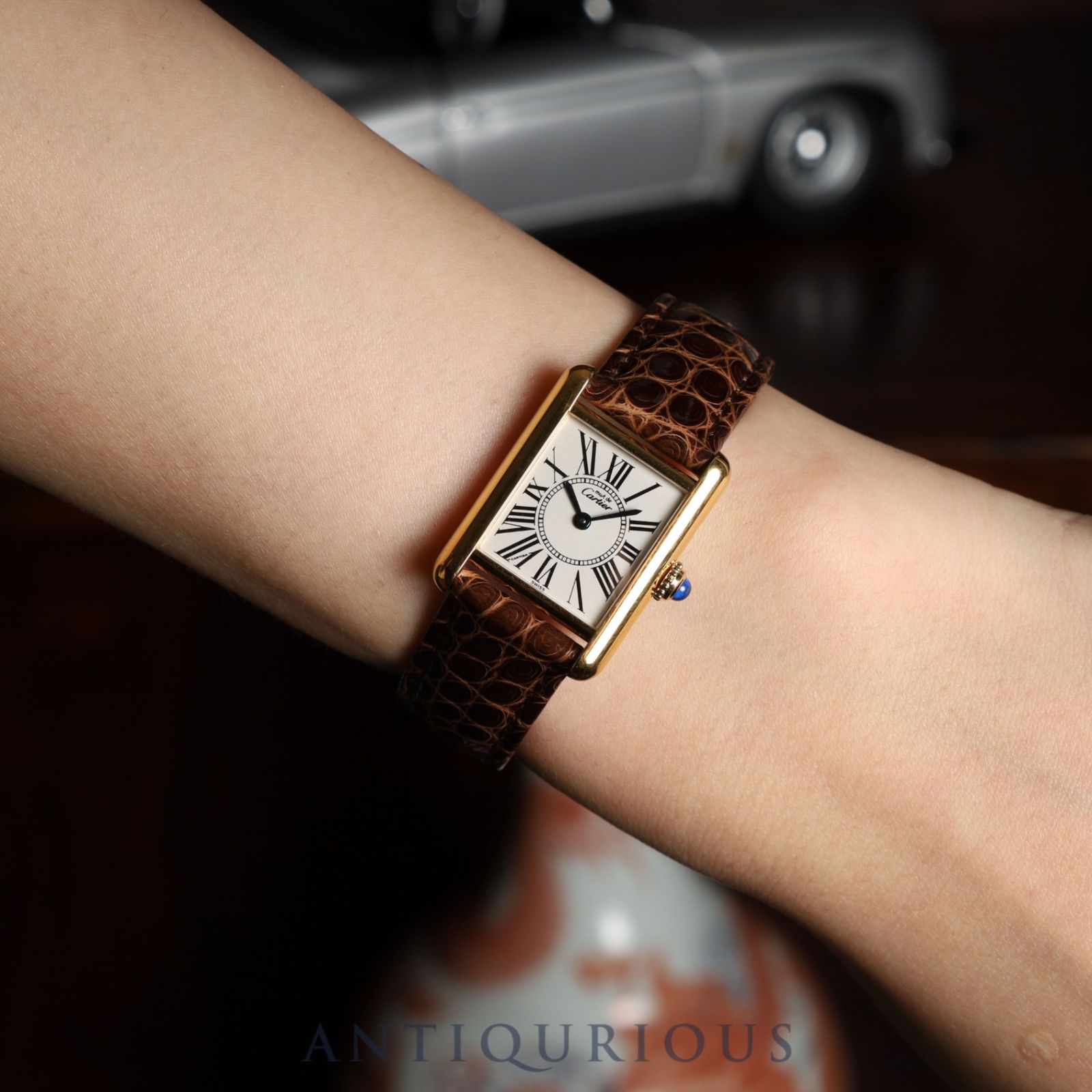 カルティエ マストタンク SM W1005554 / 1613 クォーツ SV925 革 純正  