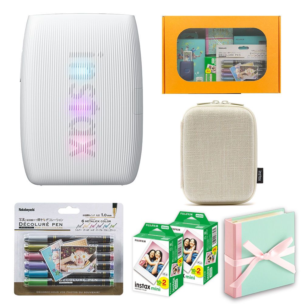 ギフト チェキB 富士フィルム フジフィルム チェキ スマートフォン用プリンター instax mini Link3 ホワイト ケース付きギフトBOXセット