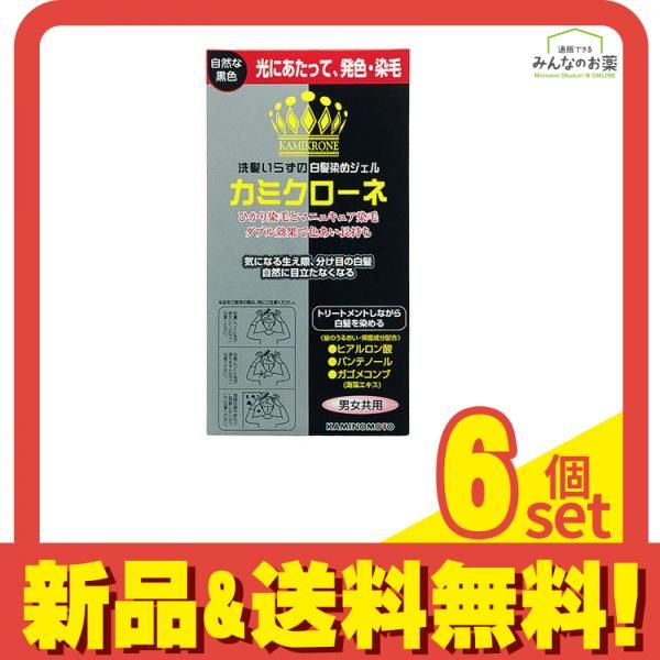 カミクローネ 自然な黒色 ブラック 80mL 6個セット