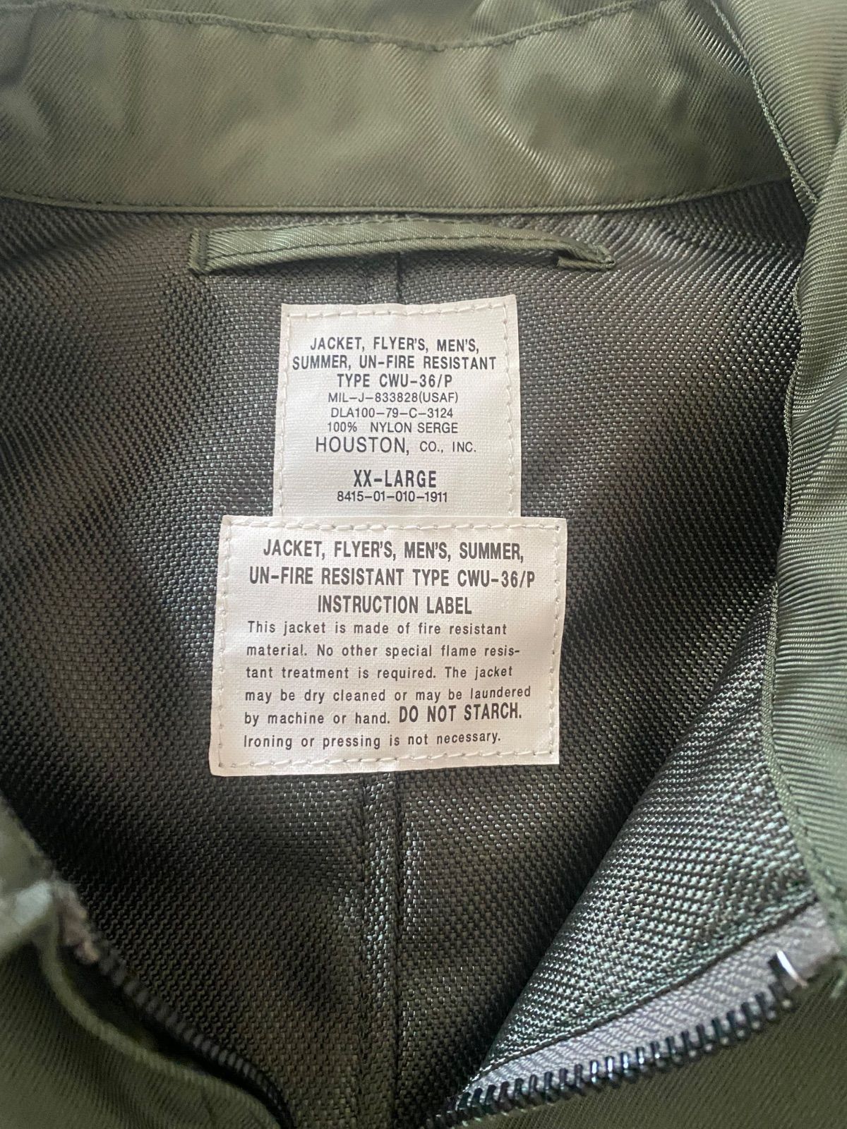 HOUSTON TYPE CWU-36P フライトジャケット新品空軍3L - メルカリ