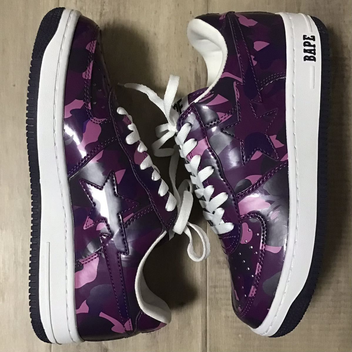 ☆新品☆ BAPESTA エナメル スニーカー 27cm US9 purple camo a