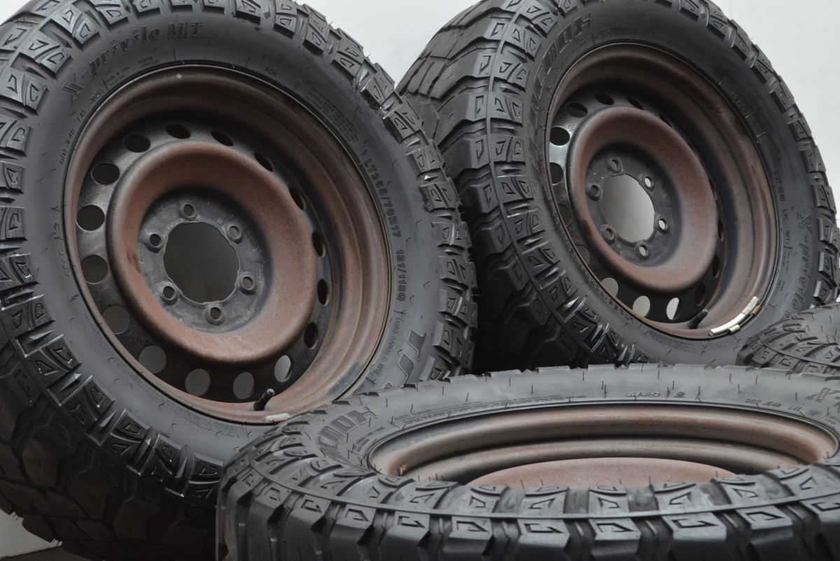 大 トヨタ FJクルーザー 純正 17in 7.5J 15 PCD139.7 TARMAC X-PRIVILO M T LT265 70R17 スチールホイール