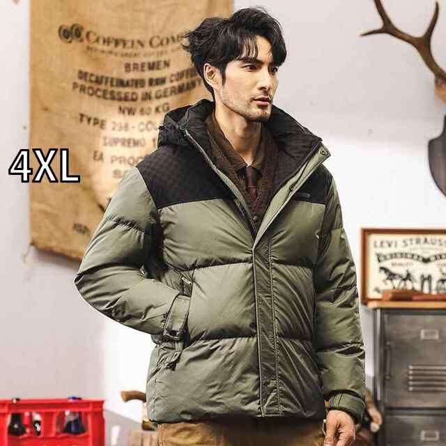 [4XL ]春 コーデ メンズ 用 服 シンプル ファッション オシャレ 大人 かっこいい 大きいサイズ ストリート 紳士服  取外し可能 帽子 厚手 ダウン ジャケット 暖かい アメリカン ハイエンド ジャ