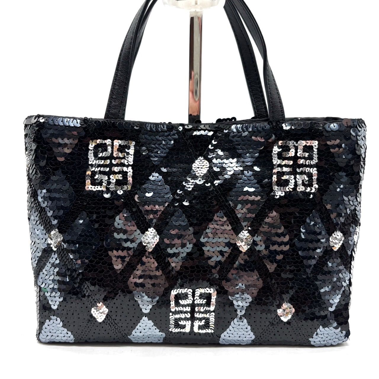 GIVENCHY ジバンシー　スパンコール パーティーバッグ ✨美品✨ GIVENCHY ジバンシー ハンドバッグ 4G柄 総柄 レザー
