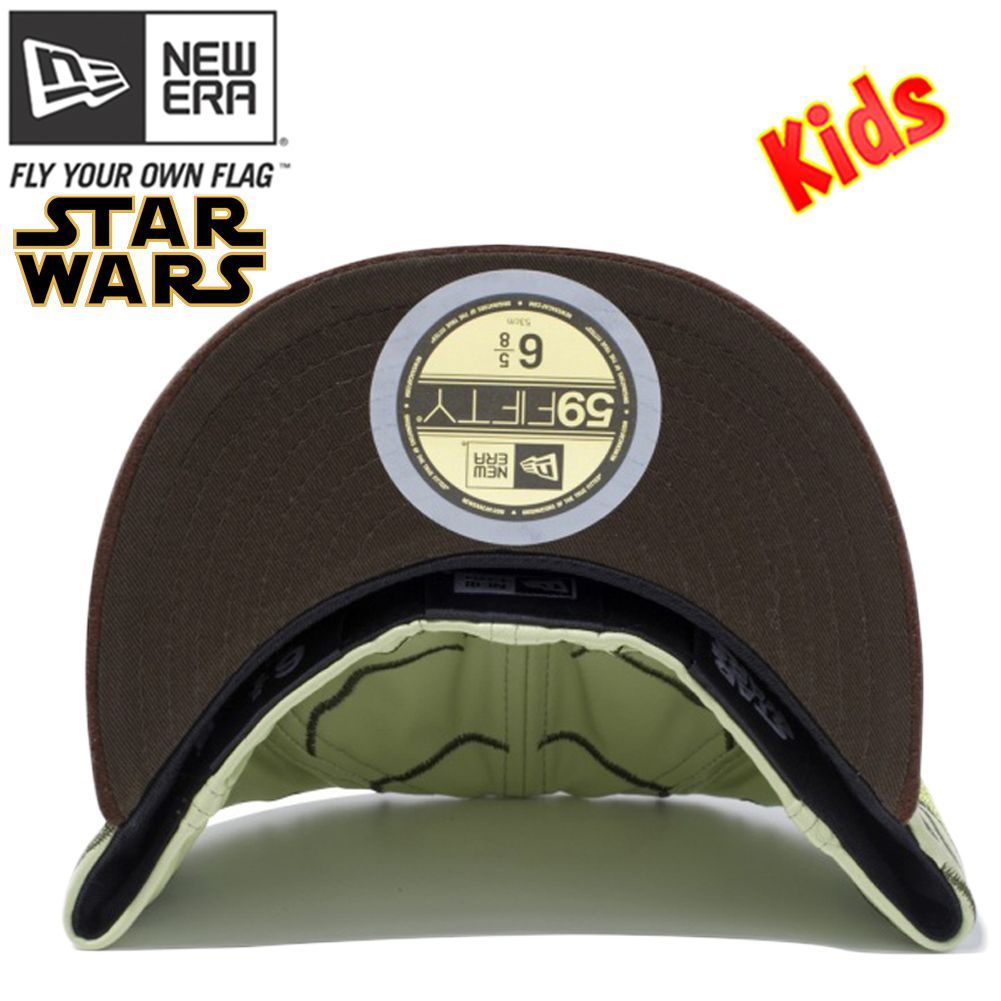 スターウォーズ×ニューエラ 5950キッズ キャップ オールオーバー ヨーダ グリーンシンセティックレザー ブラウンシンセティックスエード キャラクターカラー フィールドグリーン キャップ 0 キッズ ERA(ニューエラ)の「ニューエラ DARTH VADER