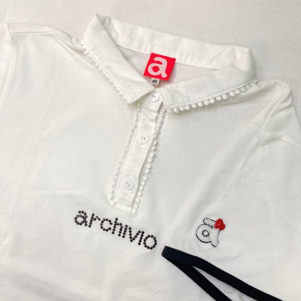 サイズ：40 ARCHIVIO アルチビオ 半袖ポロシャツ ホワイト系