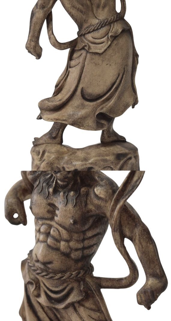 高29cm 金剛力士像 仁王像 木彫り 仏像 仏教美術 置物 フィギュア 金剛