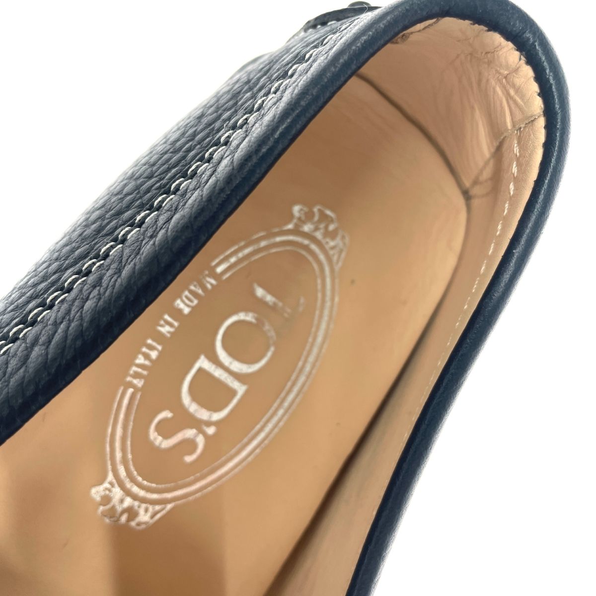 TOD'S トッズ ドライビングシューズ 表記サイズ:EU38 レザー ネイビー