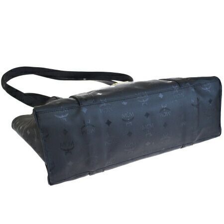 中古】 エムシーエム MCM トートバッグ ショルダー ブラック PVC