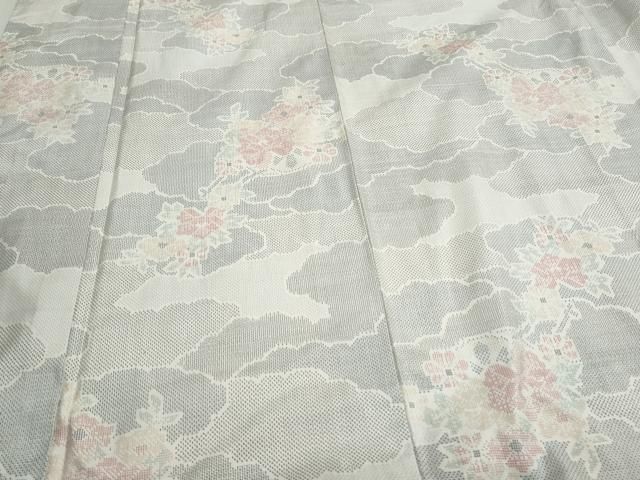 平和屋着物○本場大島紬 白大島 120亀甲 花車文 正絹 逸品 CAAS9264th  