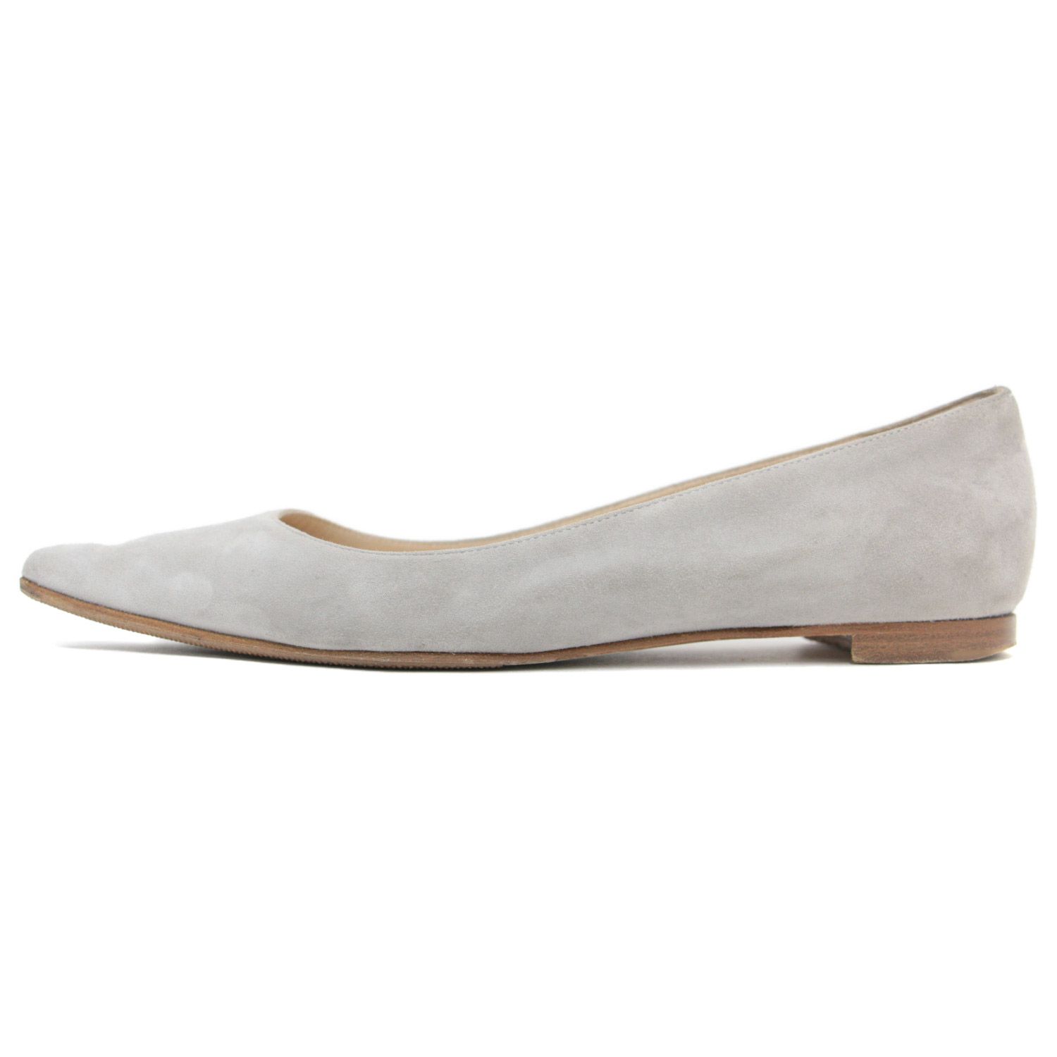 マノロブラニク BBFLAT スウェードレザーポインテッドトゥフラットシューズ