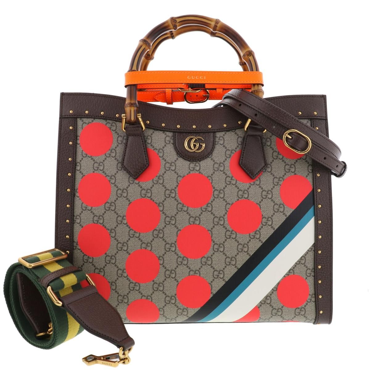 上品 GUCCI グッチ バンブー ダイアナ ミディアム トートバッグ マルチ バッグ トートバッグ bamboo Brown 678842 unused S