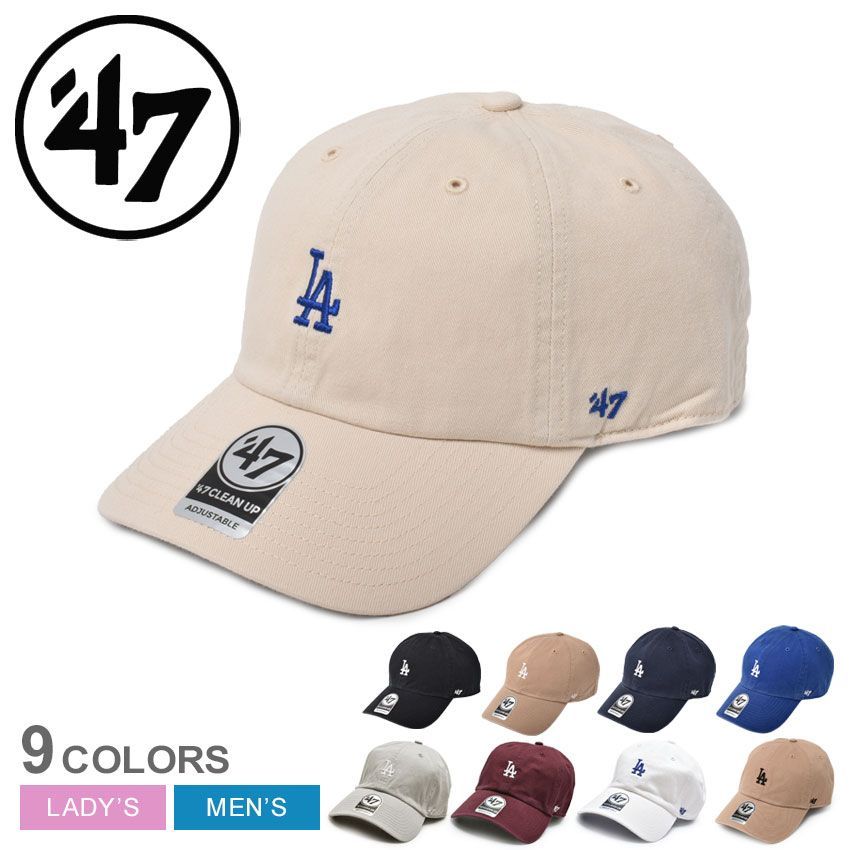 47 ブランド キャップ 帽子 B-BSRNR12GWS レディース メンズ ロサンゼルス・ドジャース ベースランナー 47 クリーンナップ 47 BRAND CAPS カラー:01.ブラック 品番：2361-0005