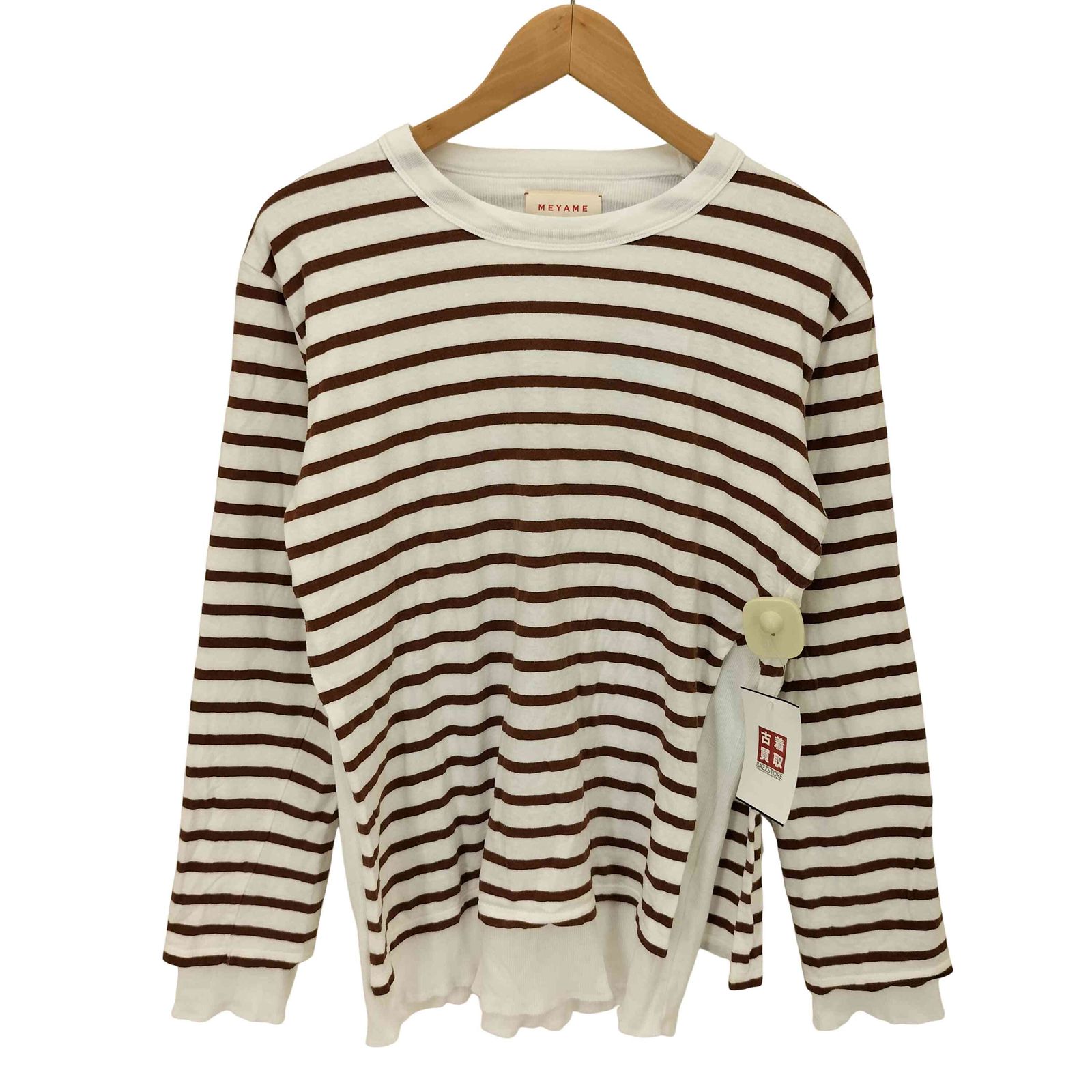 メヤメ MEYAME 23AW BORDER DOUBLE LONG SLEEVE TEE レディース