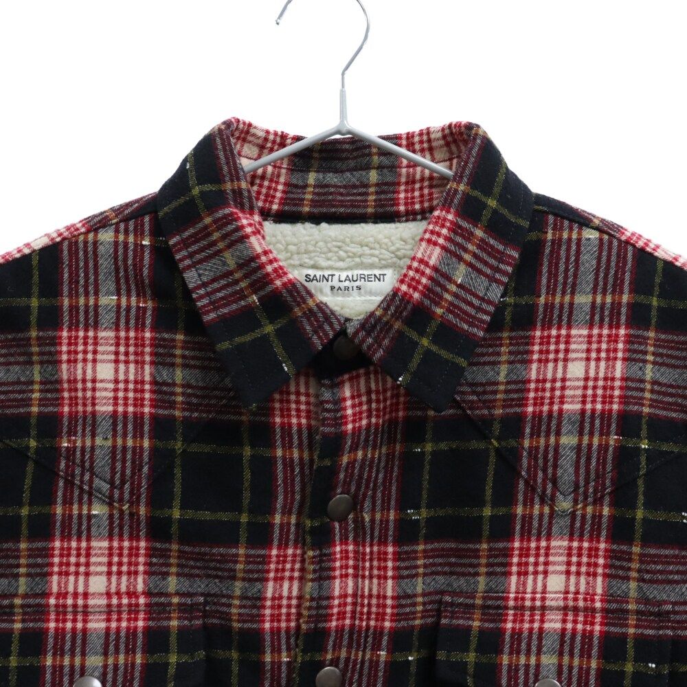 SAINT LAURENT PARIS (サンローランパリ) 19AW ボアチェックシャツ