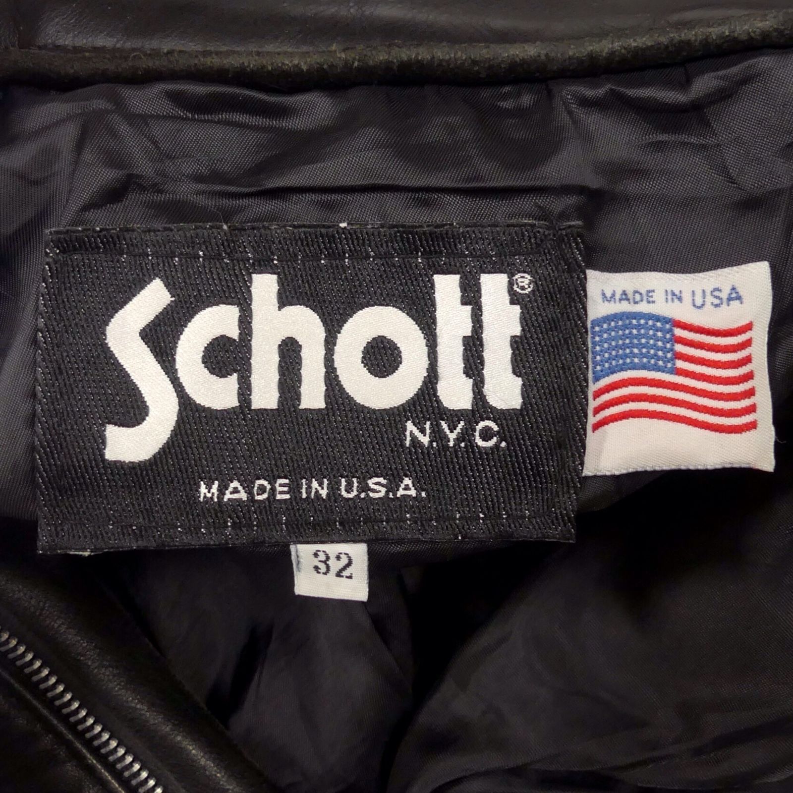 美品✨ Schott ショット USA製 カウレザー レザーパンツ W32 黒 米国製】SCHOTT レザーパンツ ブーツカット 黒 W32 ライダース