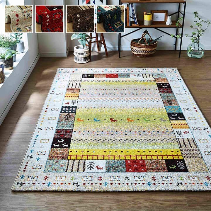 ウィルトンカーペット イビサ 80×140cm ネイビー