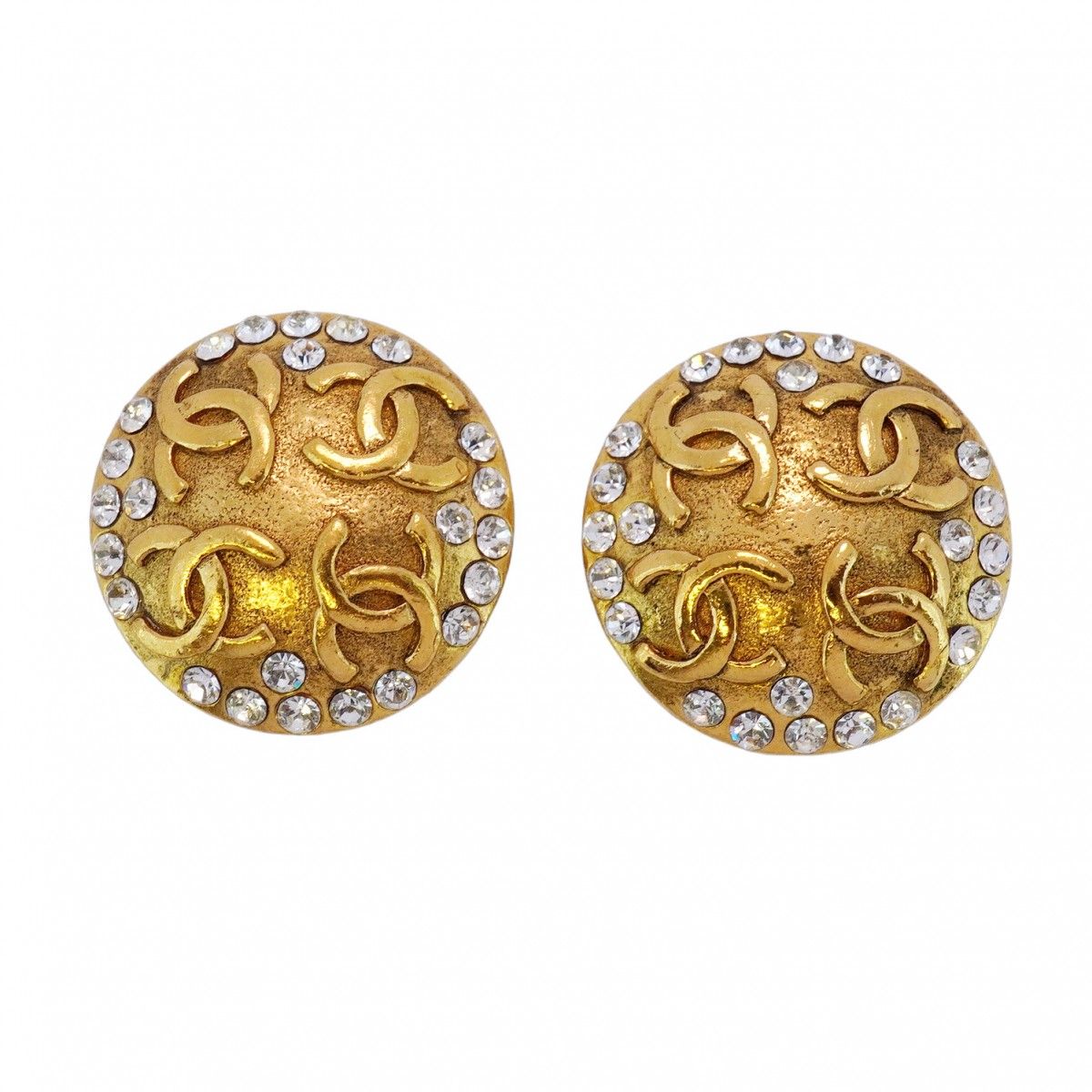 5jeb0015】シャネル イヤリング ココマーク 丸型 サークル GPメッキ  