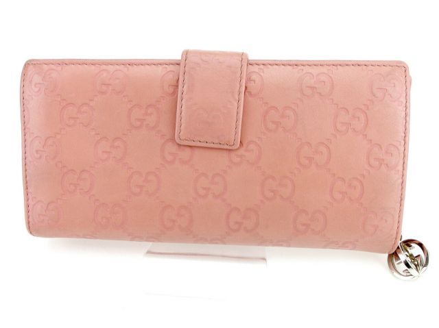 GUCCI グッチ 財布 ラウンドファスナー ピンク ケース グッチ 長財布 ラウンドファスナー 財布 グッチシマ ピンク レザー