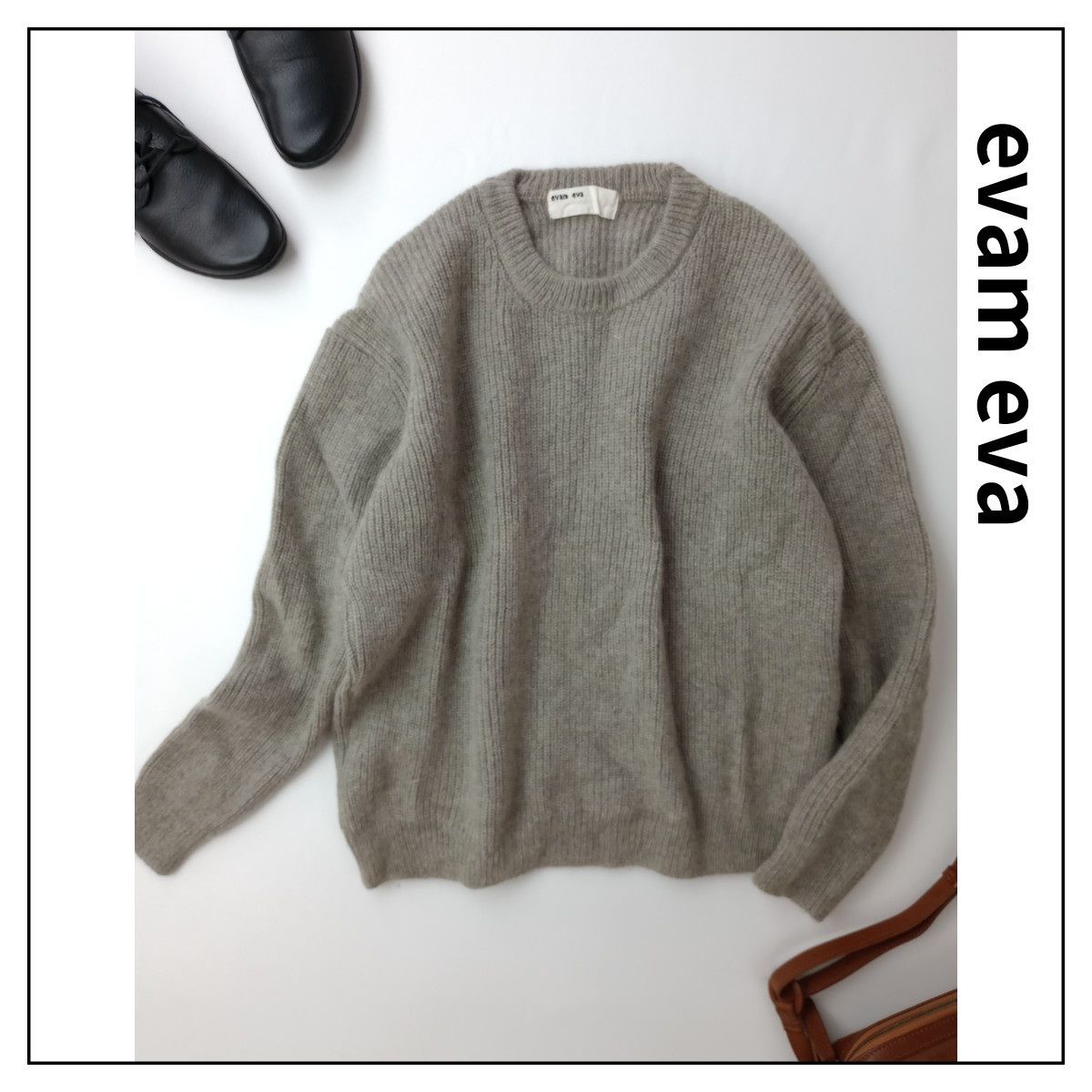 定価17600円 evam eva エヴァムエヴァ クルーネック ニットプル
