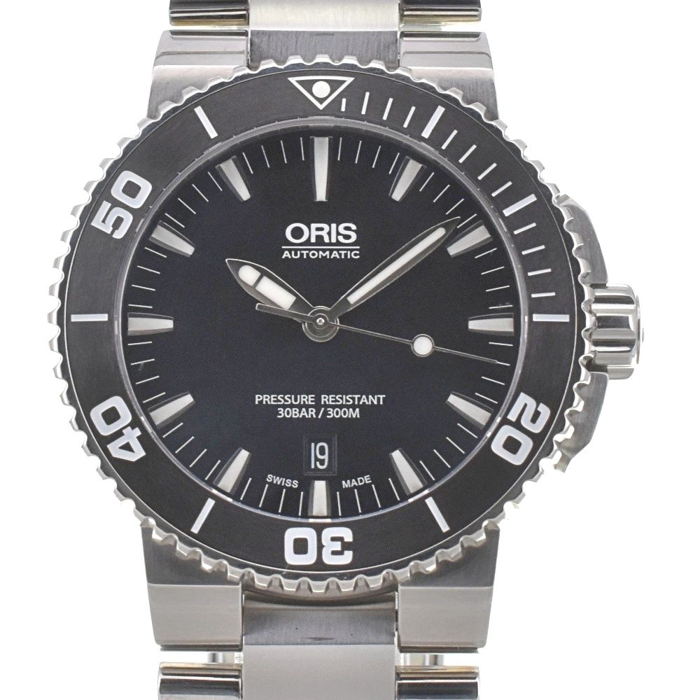 オリス ORIS 01 733 7653 4154-07 アクイス デイト 自動巻き メンズ 箱 保証書付き J 142812