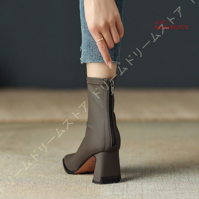 ブーティ ハイヒール ショートブーツ 冬 靴 シューズ レディース ブラック シースルー バックファスナー ミドル丈 ピンヒール ブーツ ショートブーツ レディース 厚底 美脚 おしゃれ カジュアル 撥