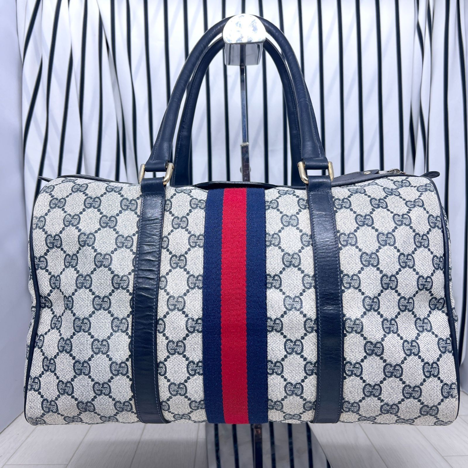 美品】GUCCI オールドグッチPVCシェリーラインボストンバッグ