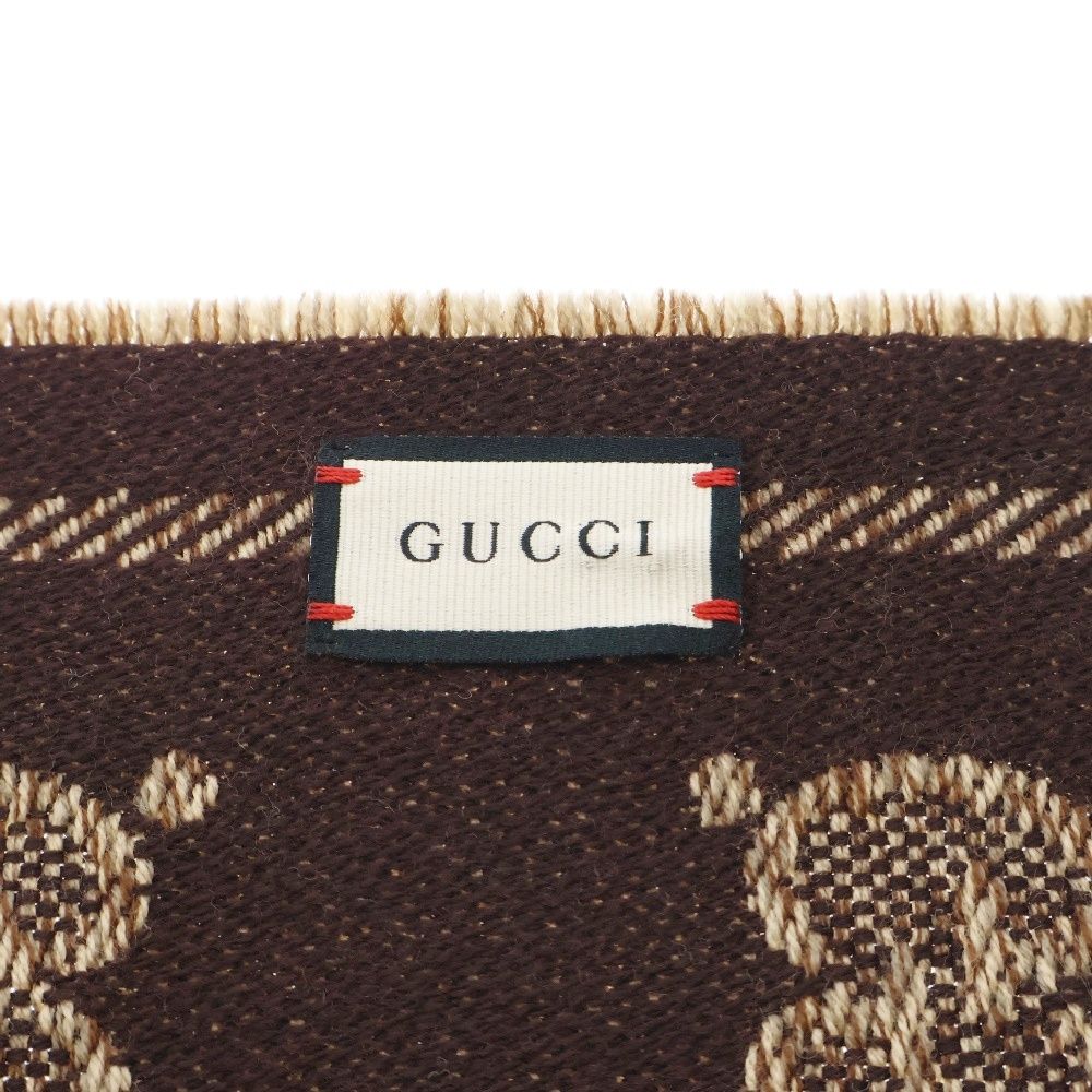 GUCCI (グッチ) GGロゴ 大判マフラー スカーフ 総柄ロゴ