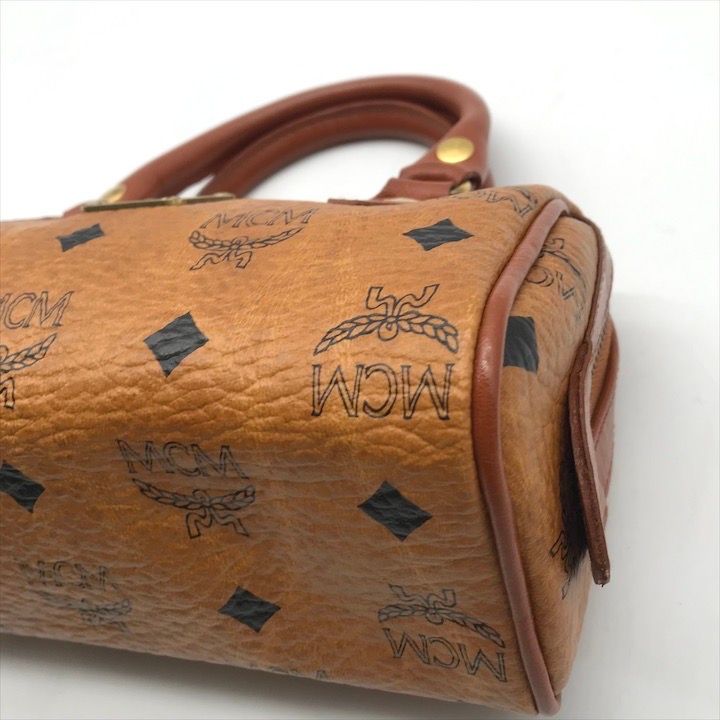 美品 MCM エムシーエム ヴィセトス柄 2WAY ショルダー ミニボストン バッグ モノグラム レザー ブラウン k2416 MCM - 美品 MCM エムシーエム ヴィセトス柄 2WAY ショルダー ミニ