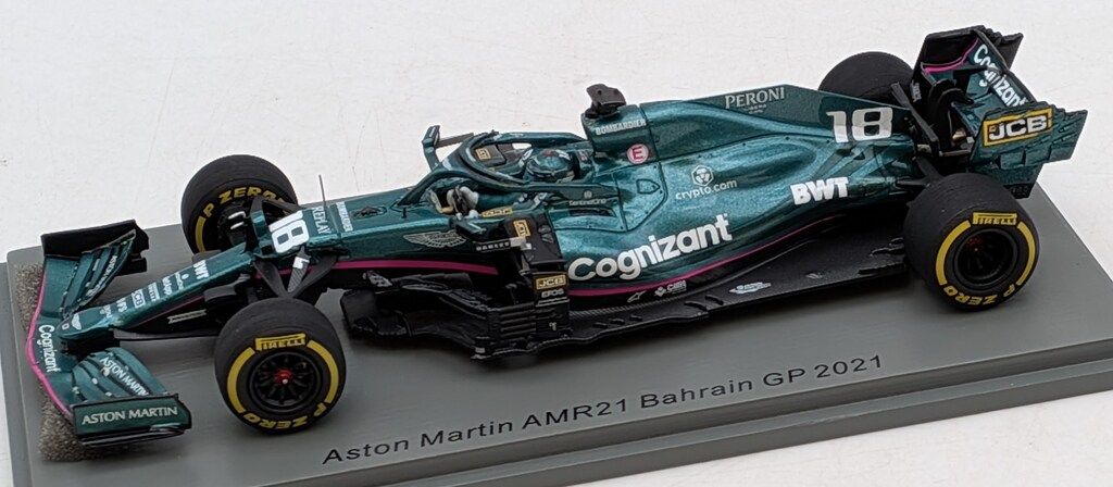 Spark model 1 43 Aston Martin AMR21 No.18 Aston Martin Cognizant F1 Team Bahrain GP 2021
