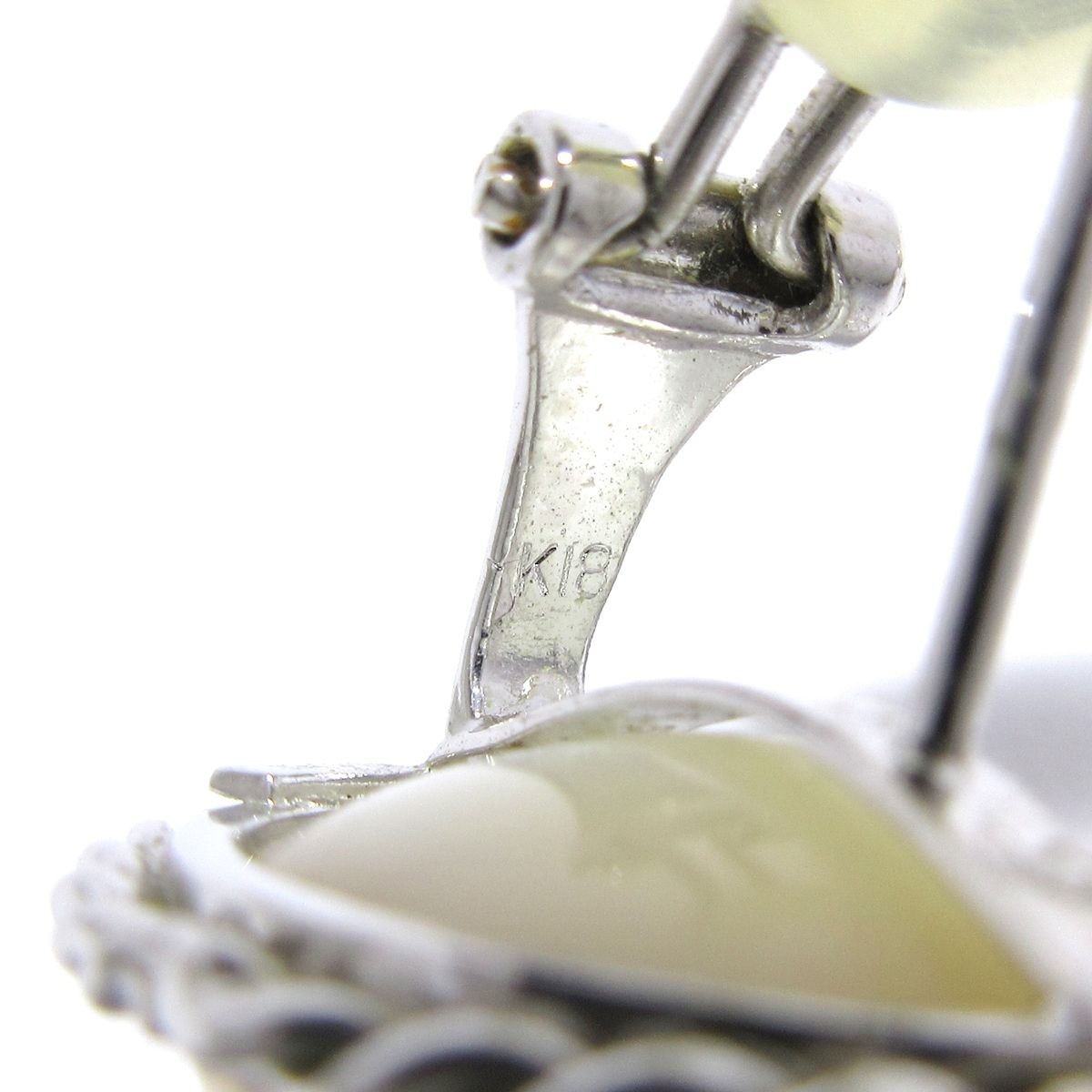 Unbranded ノーブランド ピアス K18WG×K14WG×アイボリー 総重量 8.1g WWW_NOITHATQUANGTHANH_NET