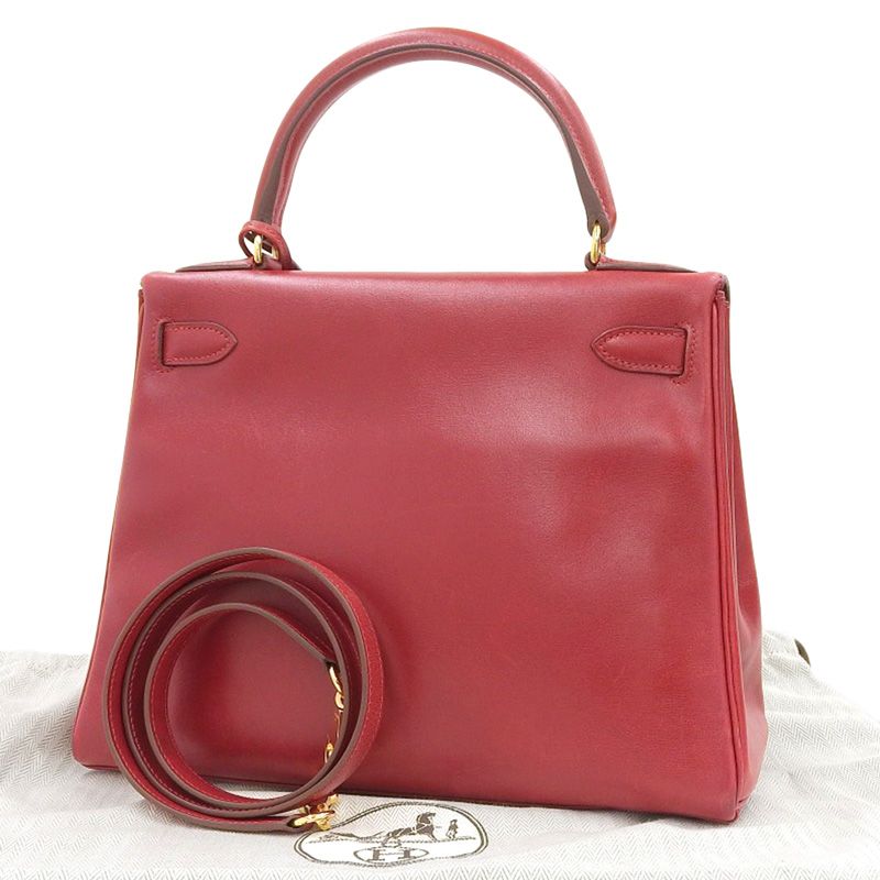 HERMÈS 赤 ハンドバッグ Hermes Kelly II Handbag Chèvre de Coromandel with Gold