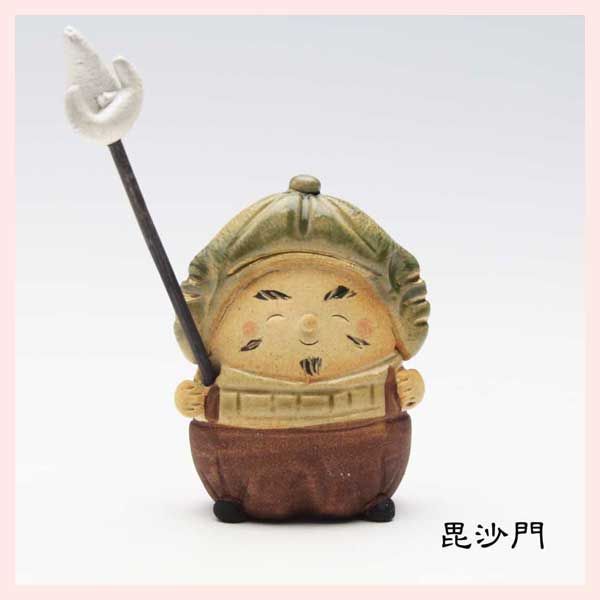 瀬戸焼 七福神 置物（毘沙門） ※陶器,縁起物,和,日本,民芸品,工芸品